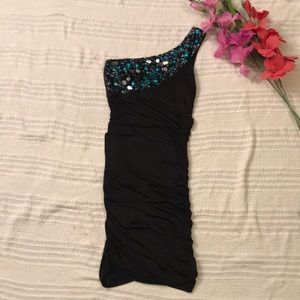 Arden B stretch beaded black dress